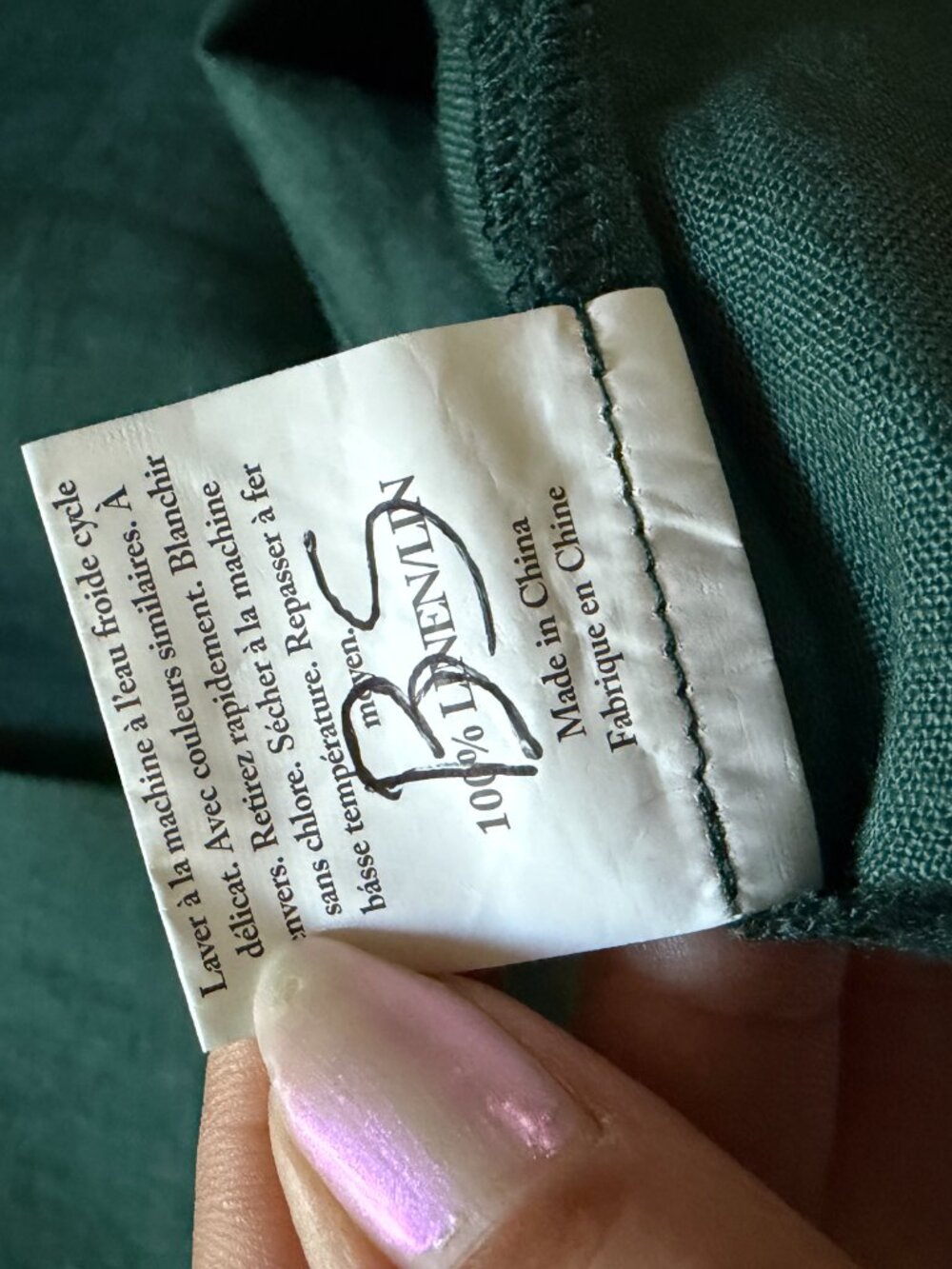 Grae Cove Emerald Green Tie Waist Linen Dress Large - Picture 8 of 8